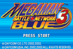 Mega Man Battle Network 3 Blue Title Screen